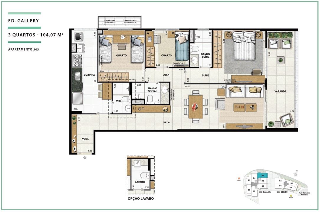 Apartamento Ed. Gallery 03 quartos | 104,07m² | Open Gallery & Design – Laranjeiras - Rio de Janeiro - Rio de Janeiro Apartamento Ed. Gallery 03 quartos | 104,07m² | Open Gallery & Design – Apartamento em Laranjeiras - Rio de Janeiro - Rio de Janeiro